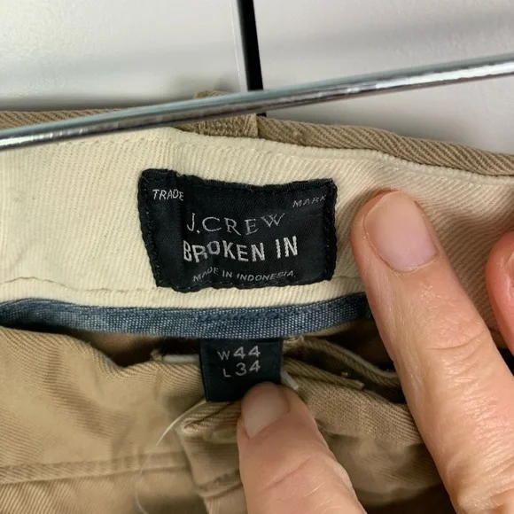 NWT J Crew Men’s Size 44 x 34 484 Slim-fit stretch chino pant Khaki - Picture 4 of 9